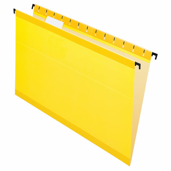 Pendaflex SureHook Reinforced Hanging Folders, Legal Size, Yellow, 1/5 Cut, 20/BX (6153 1/5 YEL)