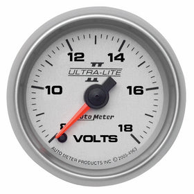 Auto Meter 4991 Ultra-Lite II 2-1/16" 8-18V Full Sweep Electric Voltmeter