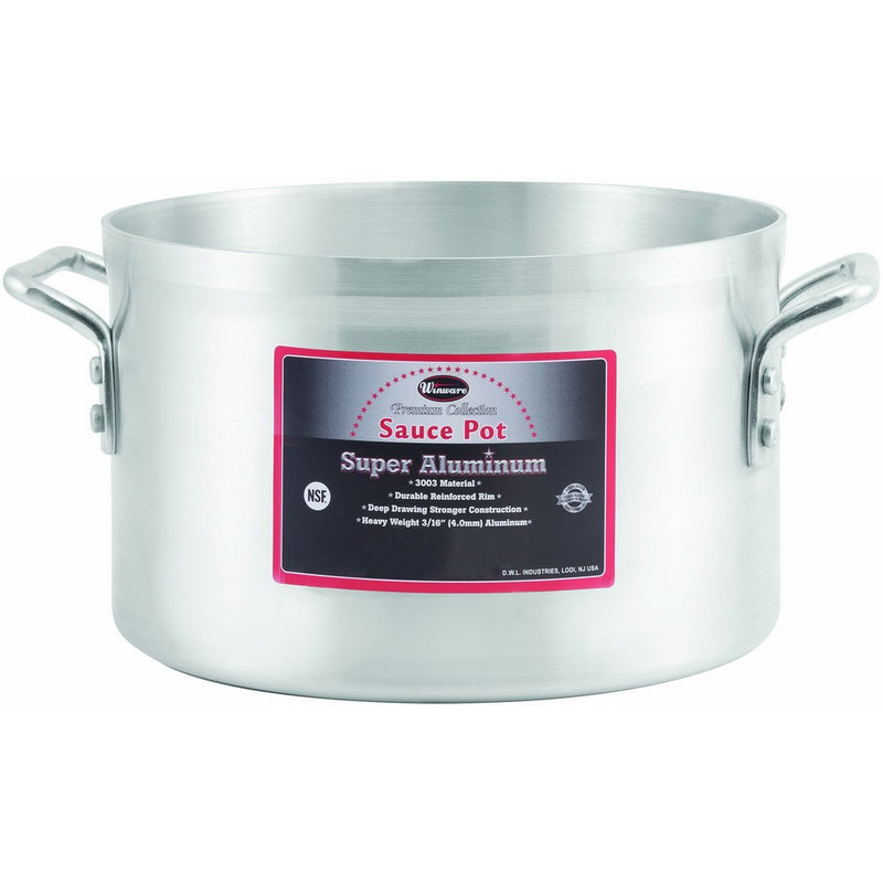 Winco USA Super Aluminum Sauce Pot, Heavy Weight, 34 Quart, Aluminum