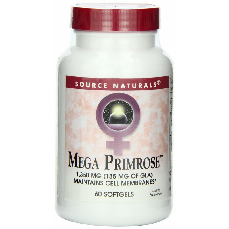 Source Naturals Mega Primrose 1350mg, Maintains Cell Membranes, 60 Softgels