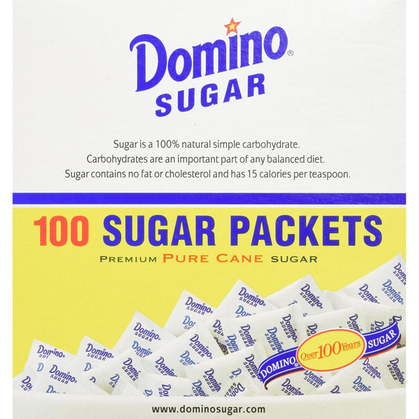 DOMINO SUGAR PACKETS - 100/ 3.54g Packs