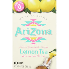 Arizona Lemon Iced Tea Stix Sugar Free, 10 Count Per Box (Pack of 6), Low Calorie Single Serving Drink Powder Packets, Just Add Water for a Deliciously Refreshing Iced Tea Beverage