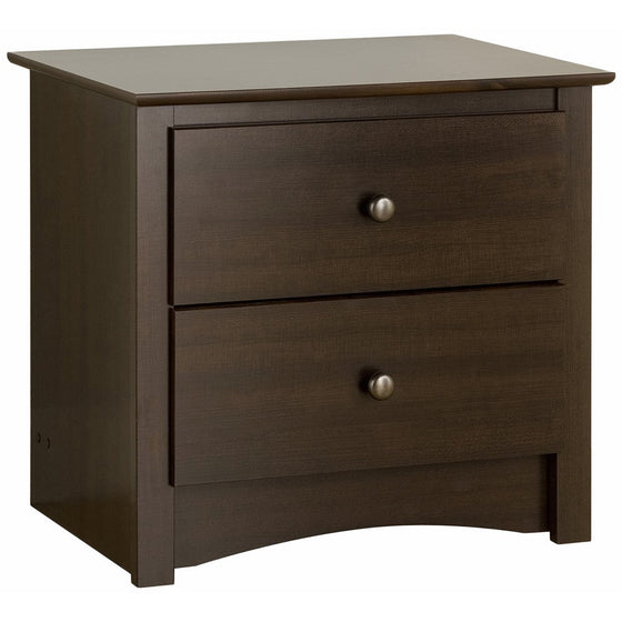 Prepac EDC-2422 Fremont 2 Drawer Nightstand, Espresso