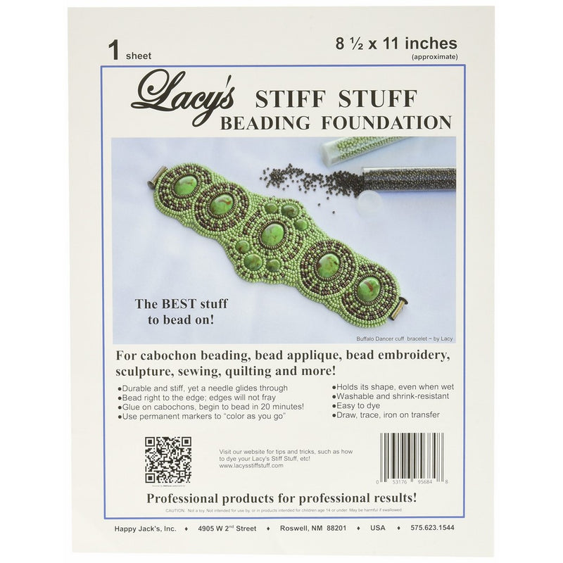 Lacy's Stiff Stuff Beading Foundation for Cabochons, 11 x 8.5"