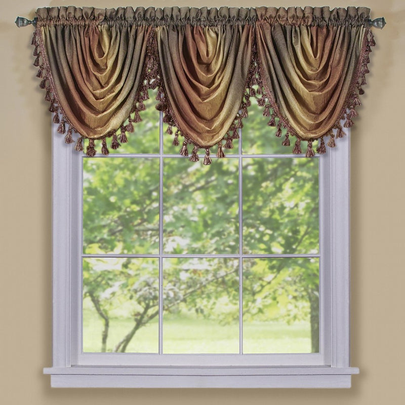 Achim Home Furnishings Ombre Waterfall Valance, Autumn