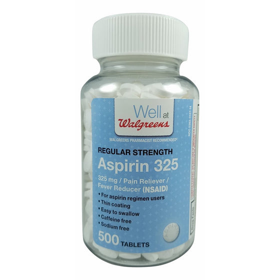 Walgreens Aspirin | Pain Relief Fever Reducer Coated 325 Mg - 500 Count