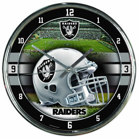 WinCraft NFL Oakland Raiders Chrome Clock, 12" x 12"
