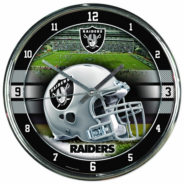 WinCraft NFL Oakland Raiders Chrome Clock, 12" x 12"