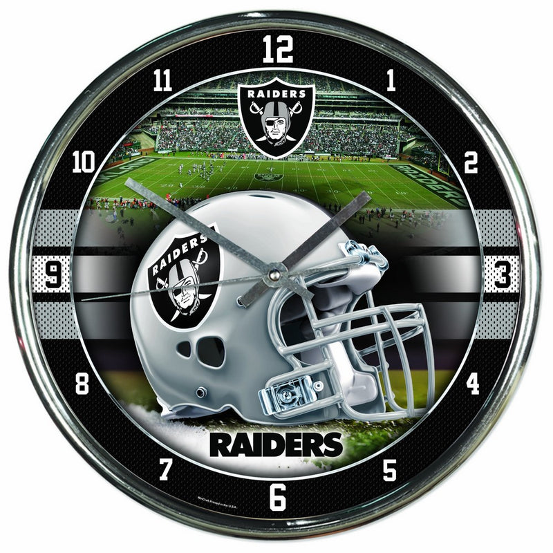 WinCraft NFL Oakland Raiders Chrome Clock, 12" x 12"