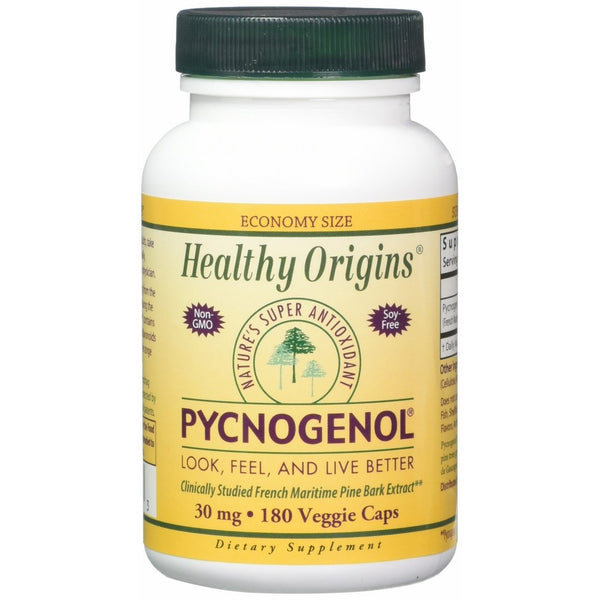 Healthy Origins Pycnogenol Veg Capsules, 30 mg, 180 Count