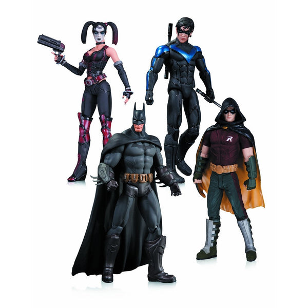 Arkham City: Harley Quinn, Batman, Nightwing, & Robin Action Figure 4-Pack