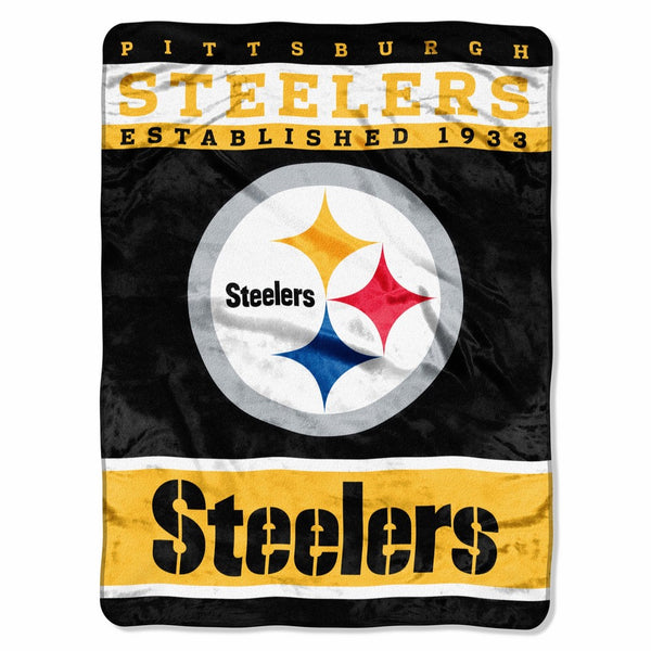 The Northwest Company Officially Licensed NFL Pittsburgh Steelers 12th Man Plush Raschel Throw Blanket, 60" x 80"