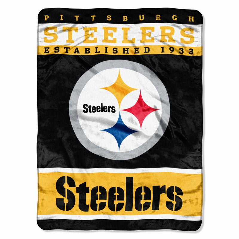 The Northwest Company Officially Licensed NFL Pittsburgh Steelers 12th Man Plush Raschel Throw Blanket, 60" x 80"