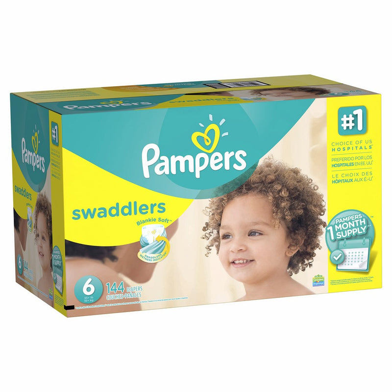 Pampers Swaddlers Disposable Diapers Size 6, 144 Count, ONE MONTH SUPPLY