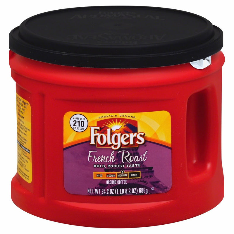 Folgers French Roast Ground Coffee, Medium-Dark Roast, 24.2 Ounce