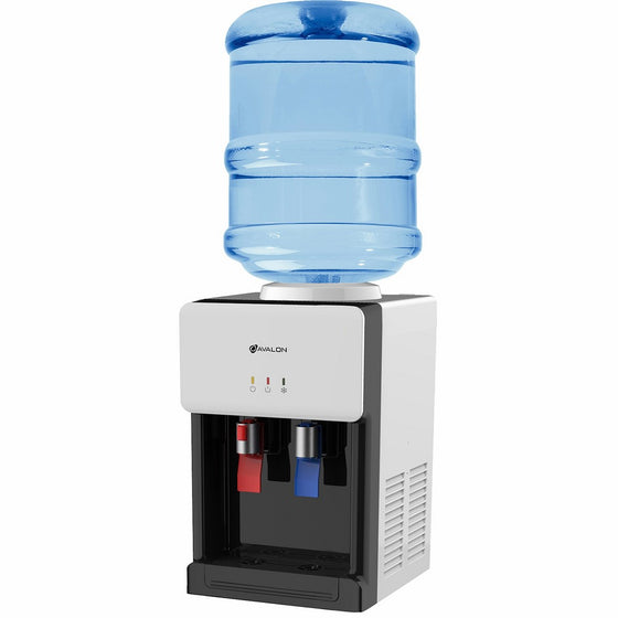 Avalon Premium Hot/Cold Top Loading Countertop Water Cooler Dispenser With Child Safety Lock. UL/Energy Star Approved- White