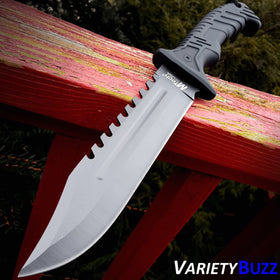 13" BLACK TACTICAL SURVIVAL Rambo Hunting FIXED BLADE KNIFE Army Bowie w/ SHEATH