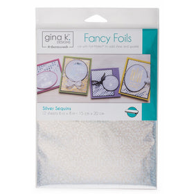 Gina K. Designs Fancy Foils 6"x8" Sheets 12 Sheets per Pack (Silver Sequins)