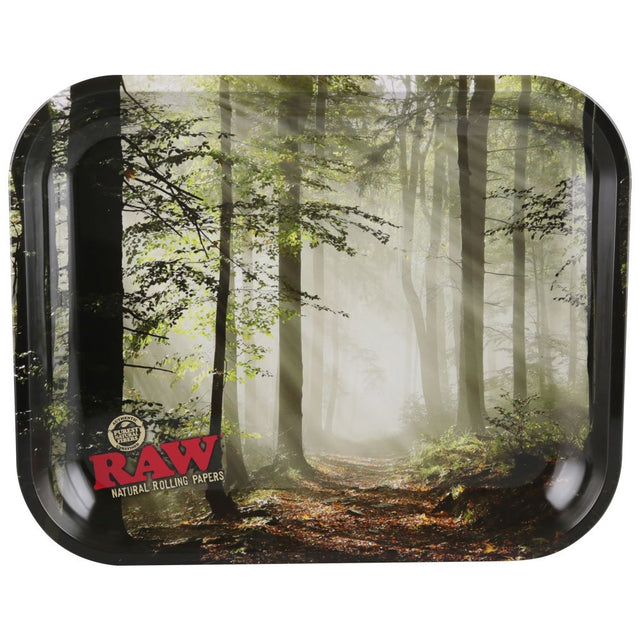 RAW Smokey Forest Trees Metal Rolling Tray (Large 13.5"x11")