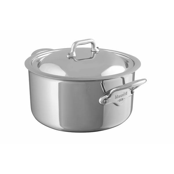 Mauviel Made In France M'Cook 5 Ply Stainless Steel 5231.29 9.1-Quart Stewpan with Lid, Cast Stainless Steel Handle