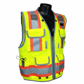 Radians SV55-2ZGD-M Class 2 Heavy Woven Two Tone Engineer Safety Vest, Hi Viz Green, Medium