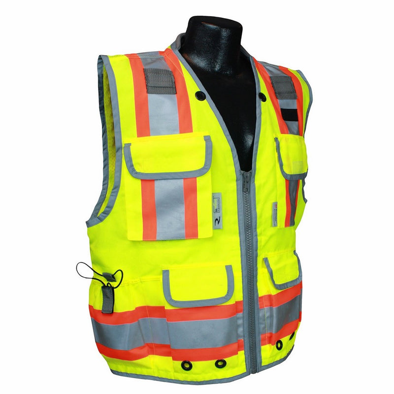 Radians SV55-2ZGD-M Class 2 Heavy Woven Two Tone Engineer Safety Vest, Hi Viz Green, Medium