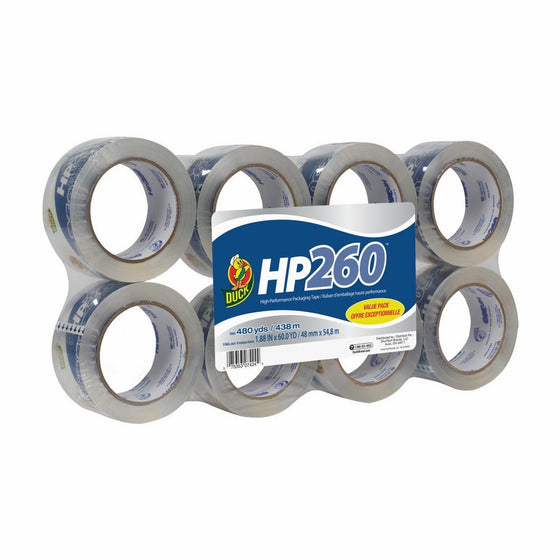 Duck HP260 Packing Tape Refill, 8 Rolls, 1.88 Inch x 60 Yard, Clear (1067839)