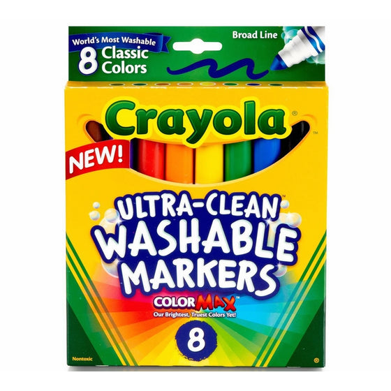 Washable Coloring Markers 8 Colors [Set of 2]