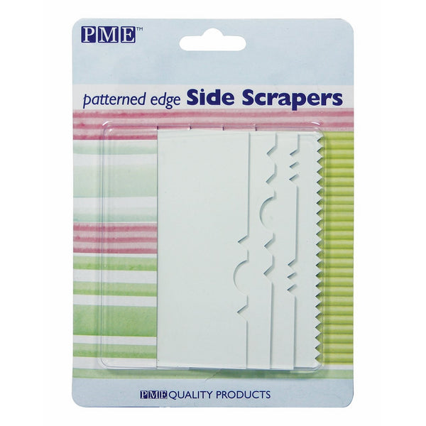 Knights Bridge Global Patterned Edge Plastic Side Scrapers, White, Standard