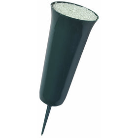 Floracraft CV12GU Styrofoam Filled Cemetery Vase with Spike, 4 by 13.25-Inch, Green