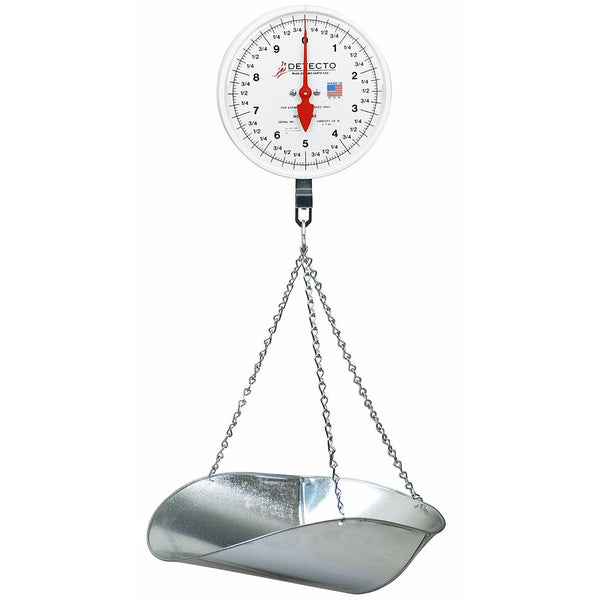 Detecto MCS-10KGDP Hanging Dial Scale, 10 Kg Capacity, Scoop, Double Dial