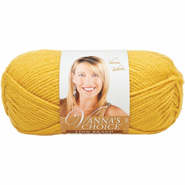 Lion Brand Yarn 860-158I Vanna's Choice Yarn, Mustard (170 yd - 156 m)