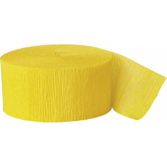 81ft Bright Yellow Crepe Paper Streamers