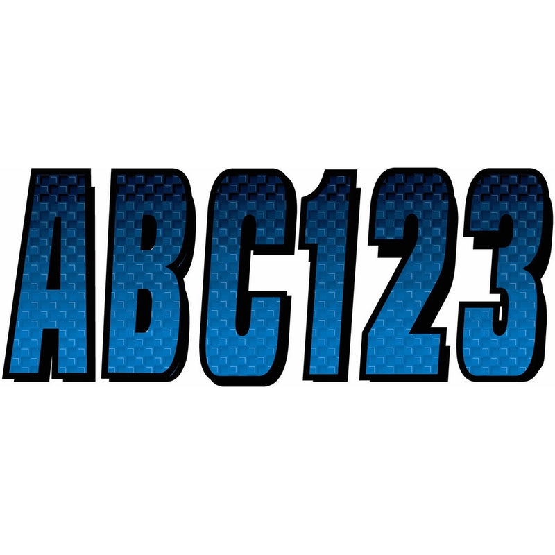Hardline Products Series 300 Factory Matched 3-Inch Boat & PWC Registration Number Kit, Blue/Black