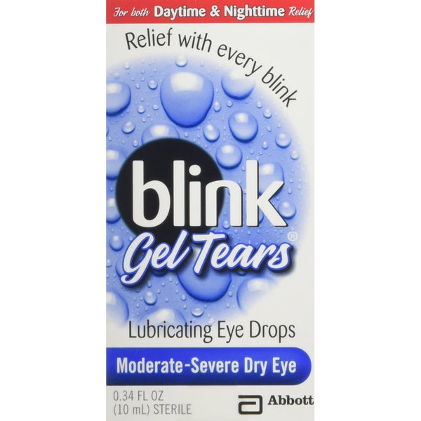 Blink Gel Tears, Lubricating Eye Drops, Moderate-Severe Dry Eye, 0.34 oz ( Pack of 3 )