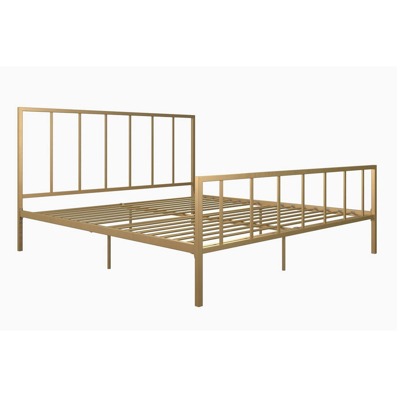 DHP Stella Metal Bed with Sturdy Metal Frame and Slats, Gold, King