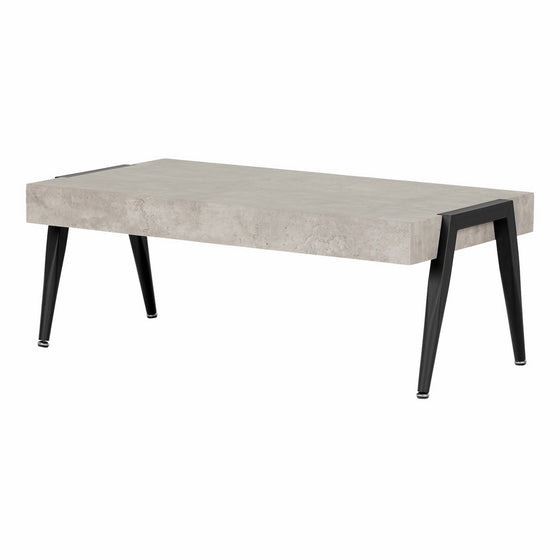 South Shore City Life Concrete Gray and Black Coffee Table