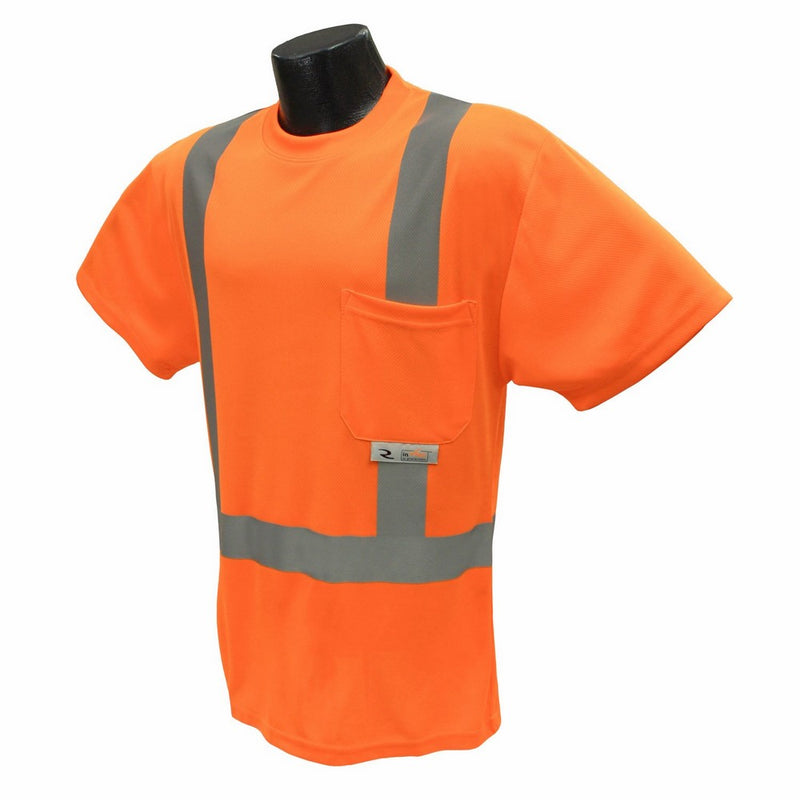 Radians ST11-2POS-2X High-Visibility Class 2 T-Shirt with Moisture Wicking Mesh, 2X-Large, Orange