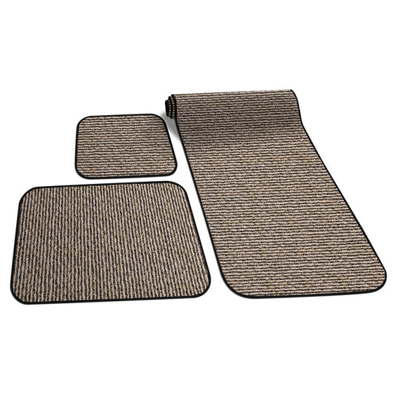 Prest-O-Fit 5-0263 Decorian 3 Piece RV Rug Set Peppercorn Black