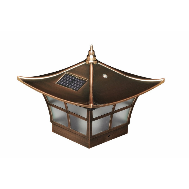 Classy Caps SL094 Plated Ambience Solar Post Cap, 4" x 4", Copper