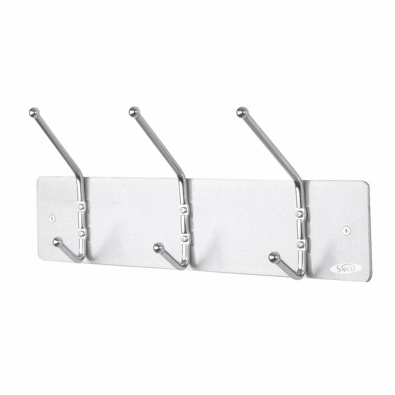 Safco Products 4161 Wall Rack Coat Hook, 3 Hook, Silver