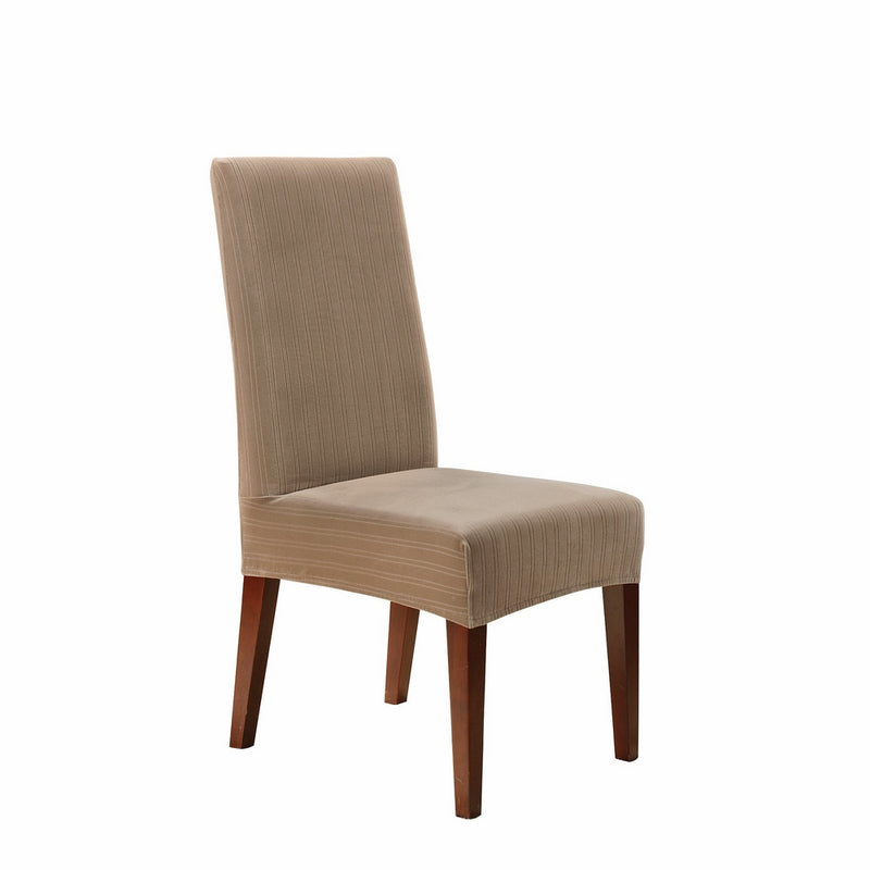 Sure Fit Stretch Pinstripe - Shorty Dining Room Chair Slipcover  - Taupe (SF37384)