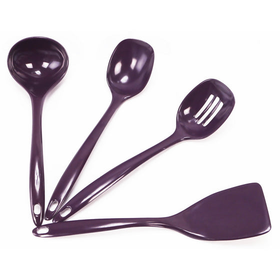 Calypso Basics by Reston Lloyd Melamine Utensil Set, 4-Piece, Plum