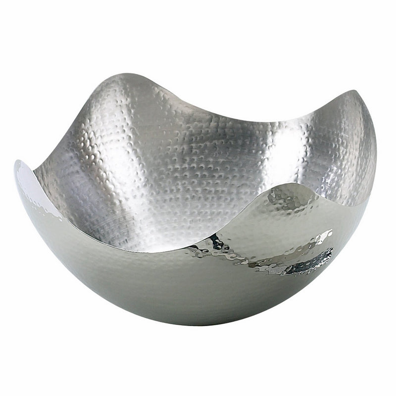 Elegance Hammered 10-Inch Stainless Steel Wave Serving Bowl