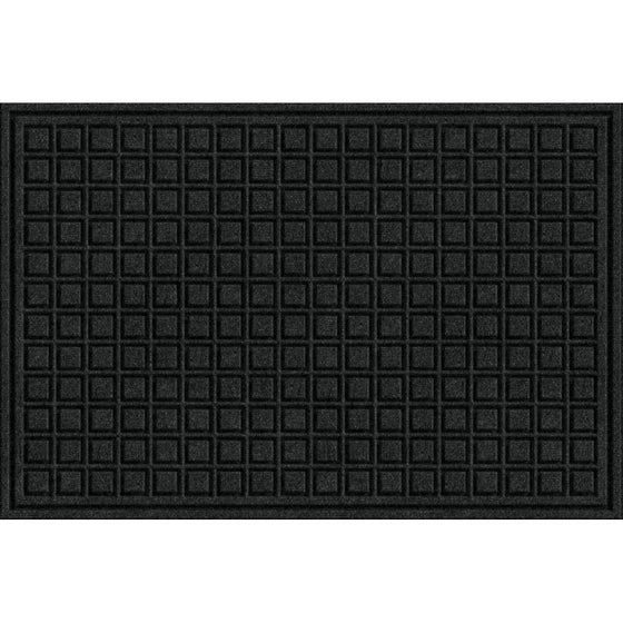 Textures Blocks Entrance Door Mat, 2-Feet by 3-Feet, Onyx