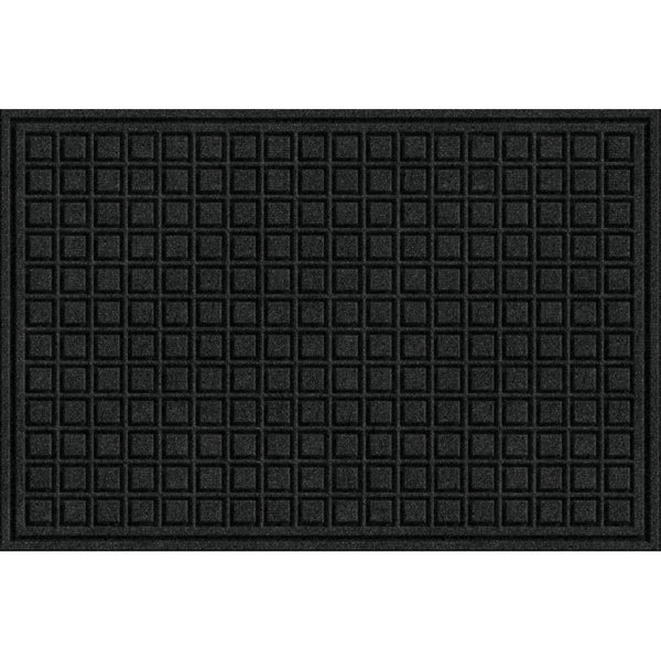 Textures Blocks Entrance Door Mat, 2-Feet by 3-Feet, Onyx