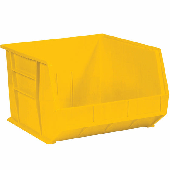 Aviditi BINP1816Y Plastic Stack and Hang Bin Box, 18" Length x 16-1/2" Width x 11" Height, Yellow (Case of 3)