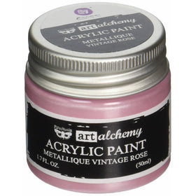 Prima Marketing 963200 Finnabair Art Alchemy Acrylic Paint, 1.7 fl. oz., Metallique Vintage Rose