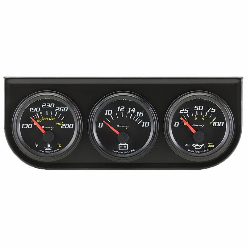 Equus 6200 2" Volt Triple Gauge Kit, Black
