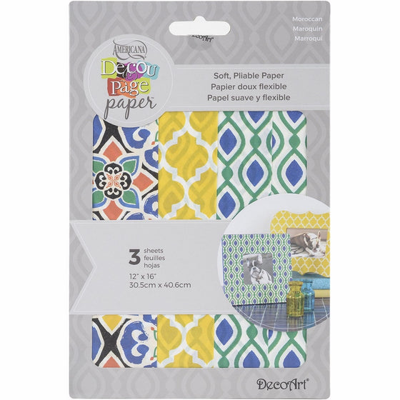 Deco Art Decoupage Paper (3 Pack), 12" by 16", Moroccan